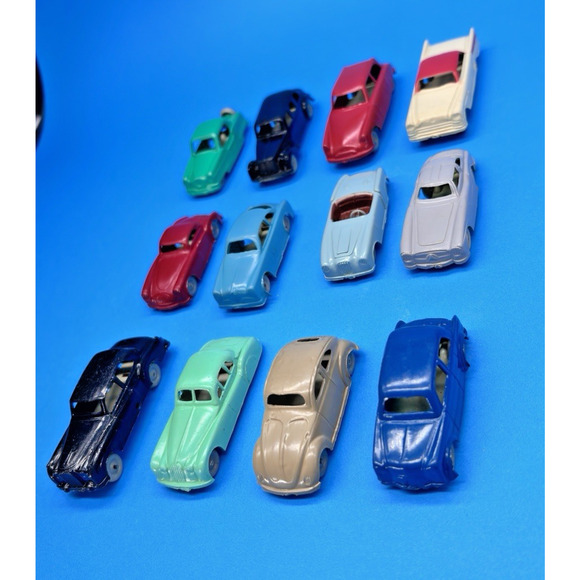 1950s INGAP Italy Set 12 Plastic cars,Various Models Numbered 1-12 Train Scenery - Picture 6 of 16